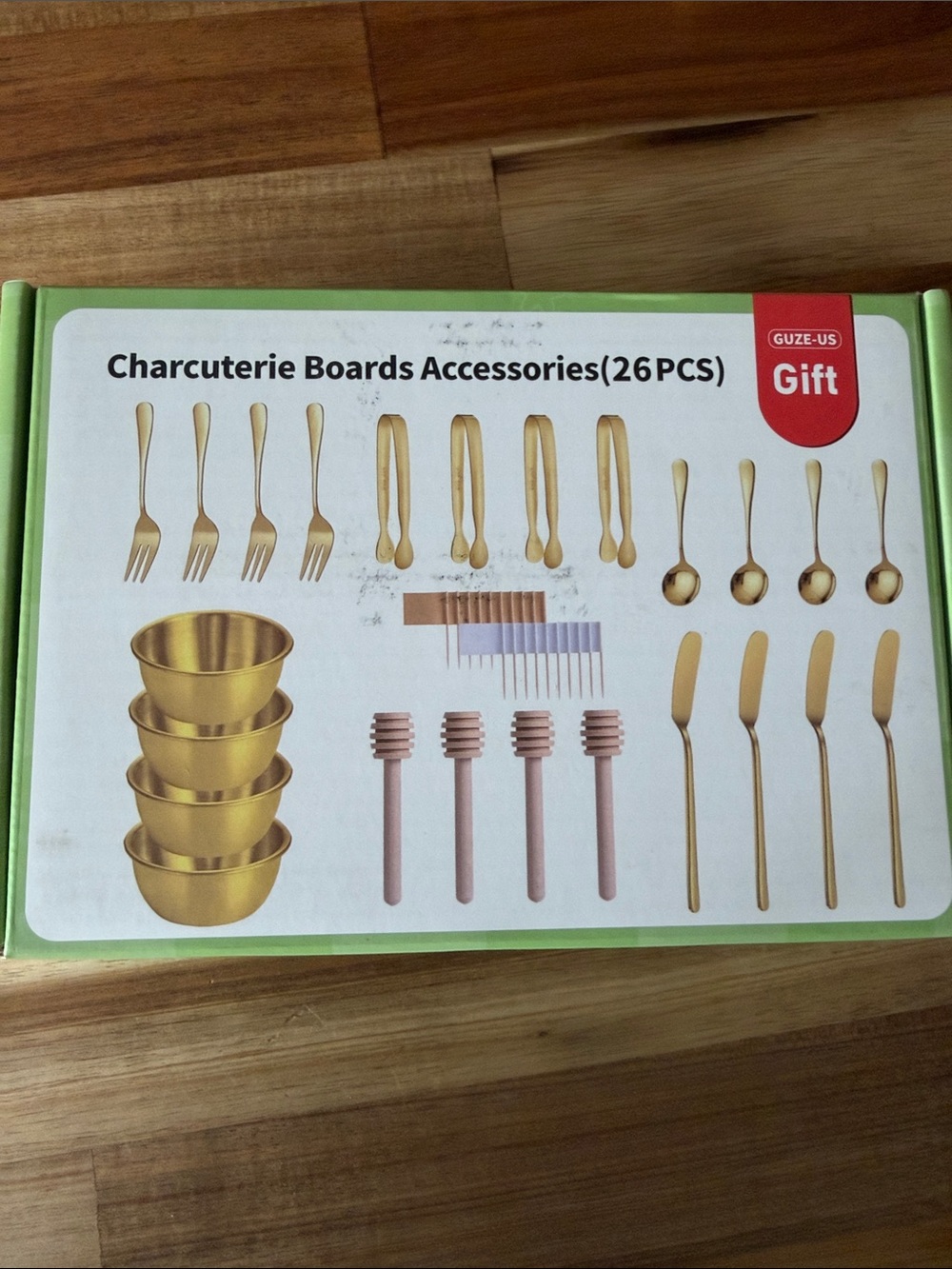 GUZE-US Gold Charcuterie Board Accessories Set (26 PCS)
